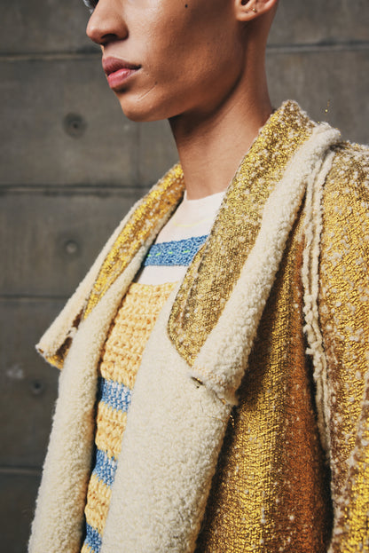 Gold Wired Solder Jacket in Pure Wool