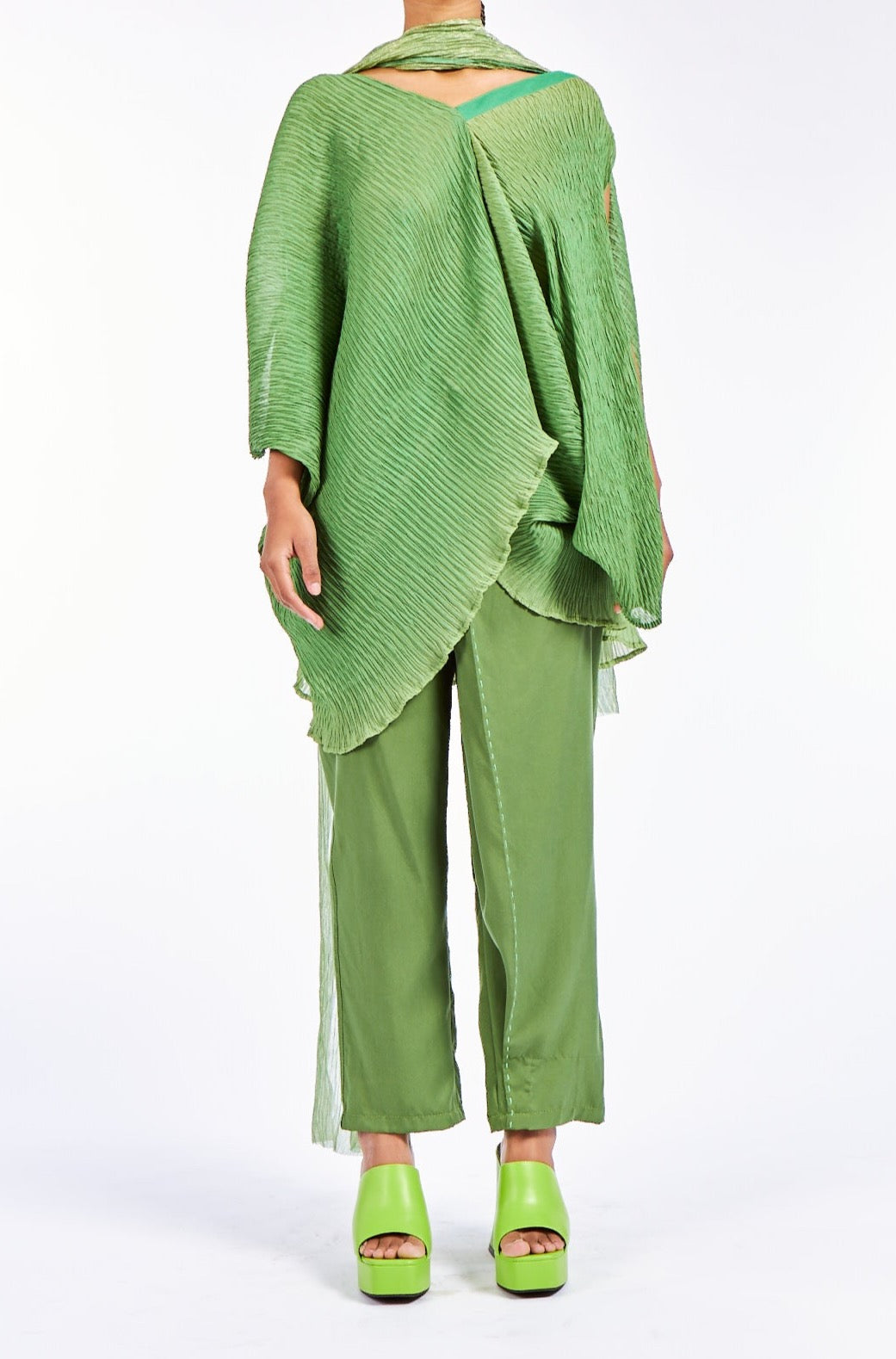 Lophophora Asymmetrical Mushroom plissé blouse