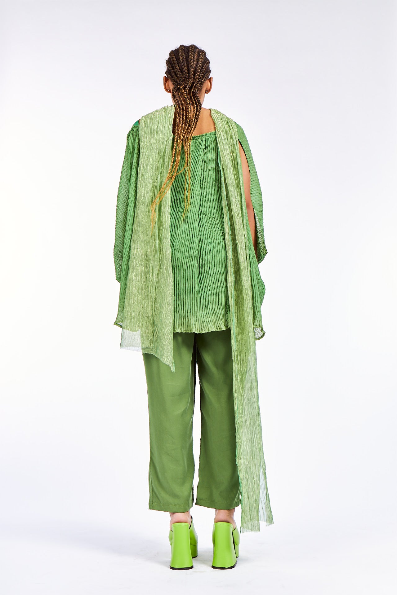 Lophophora Asymmetrical Mushroom plissé blouse