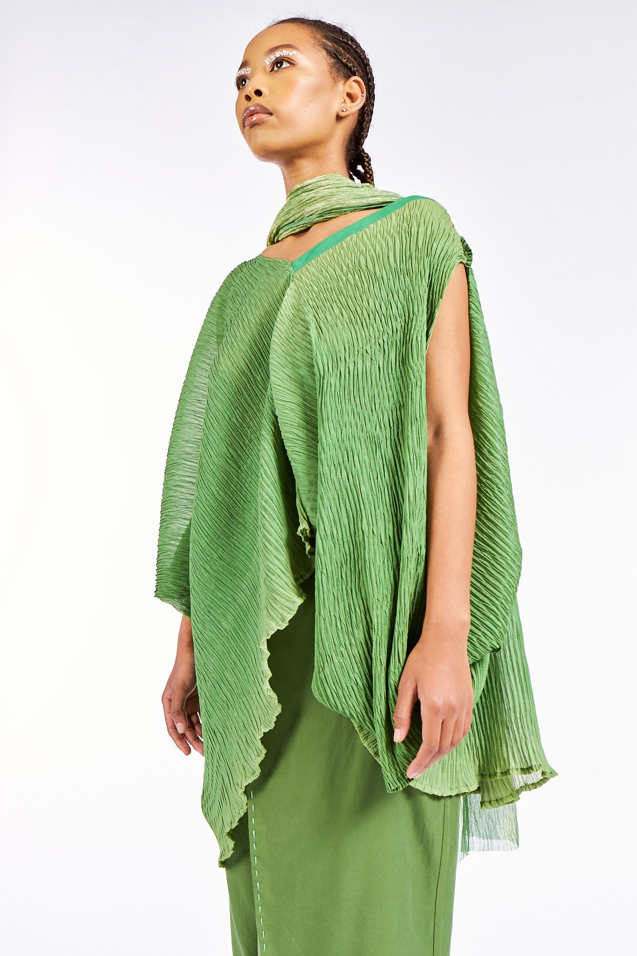 Lophophora Asymmetrical Mushroom plissé blouse
