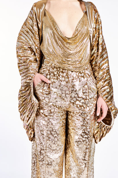 'Scintillating Gold' Vintage Lamé Tailored Trousers