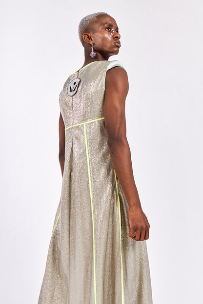 Celestial Empire Line Lamé Dress
