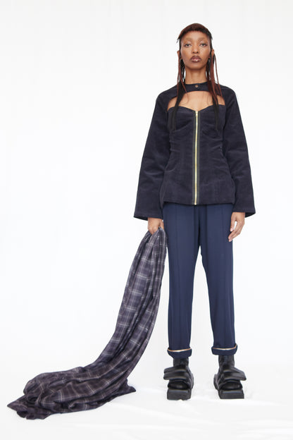 Corduroy Cocoon Jacket With Signature Viviers Harness