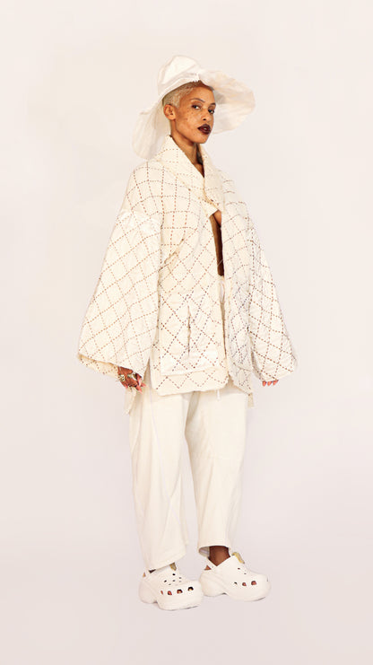Hand-Stitched Sashiko Duvet Coat From Hand-Made Viviers Batting