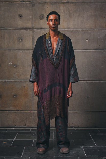 Dropped V-Neck Gillet Jersey in Bamboo and Vintage Viscose