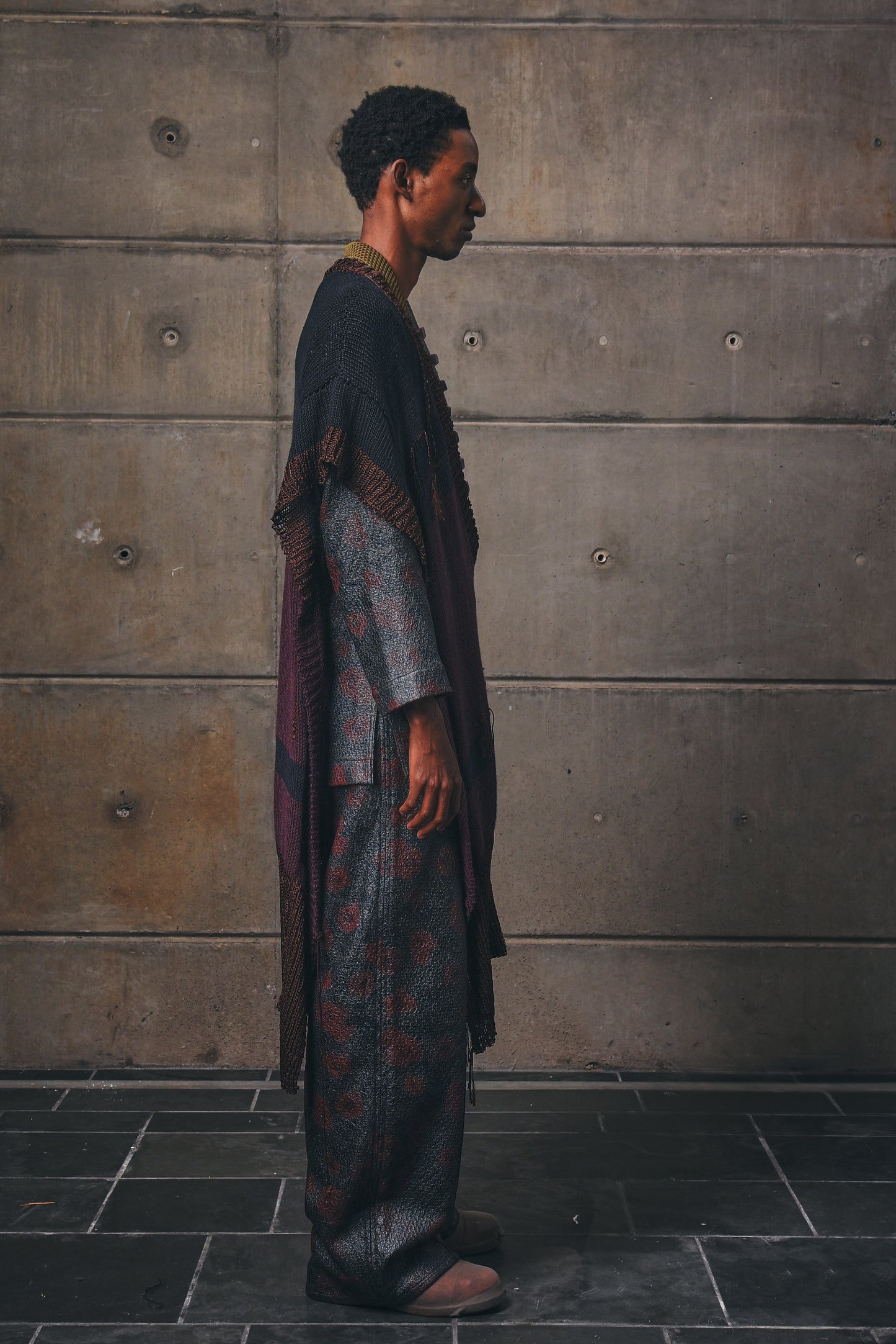 Dropped V-Neck Gillet Jersey in Bamboo and Vintage Viscose