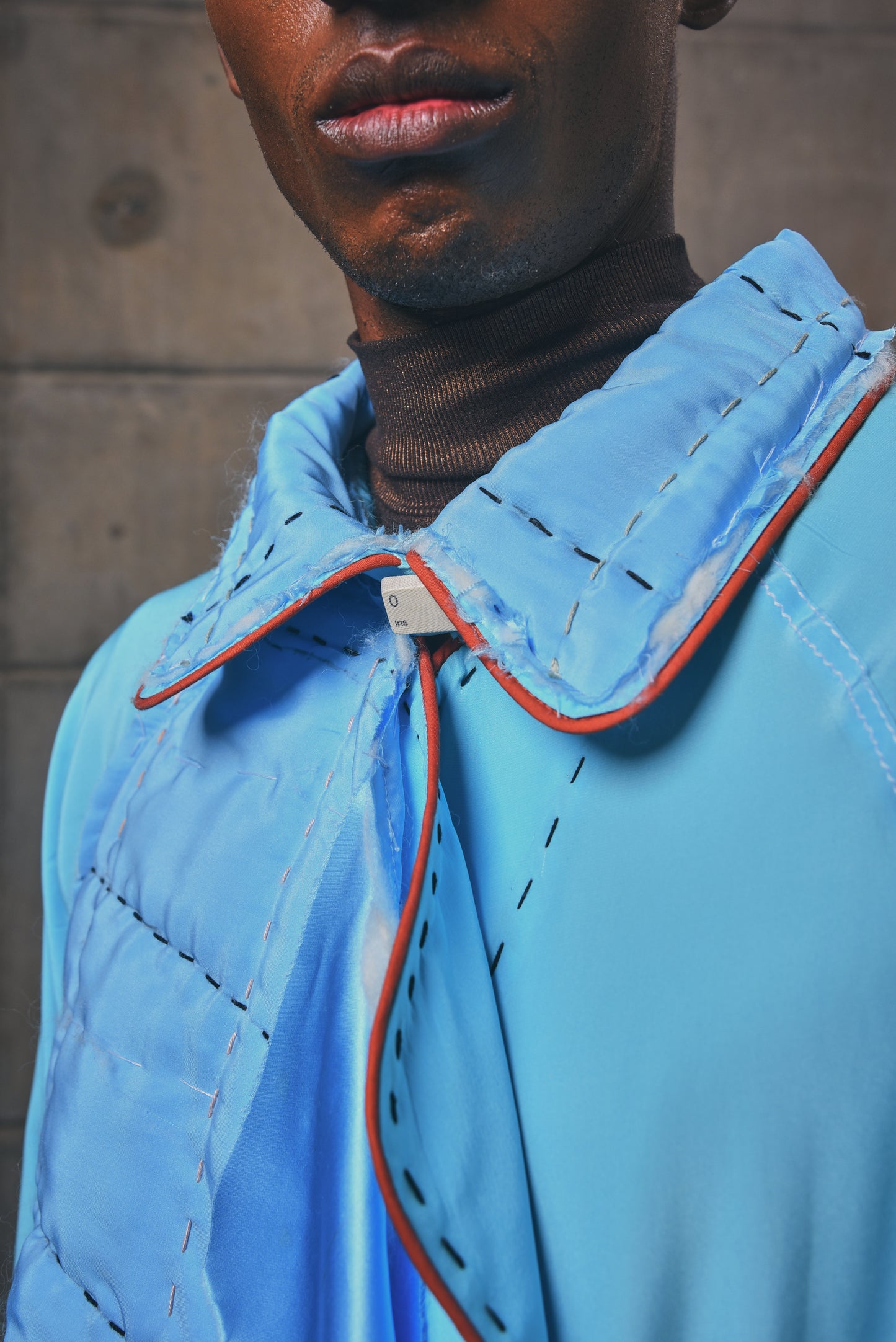Artisanal Batting Silk Trench Coat