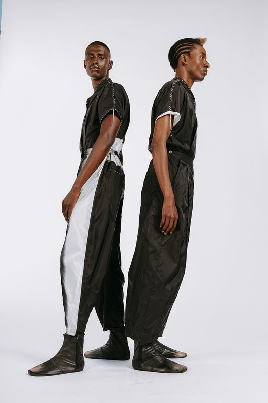 Grey & Black Ombré Nylon Jumpsuit