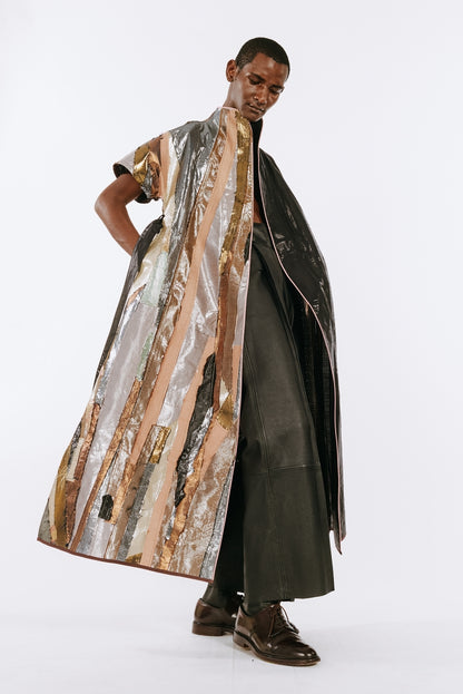 Silk 'Fragments of Light' Abstract Dress Coat